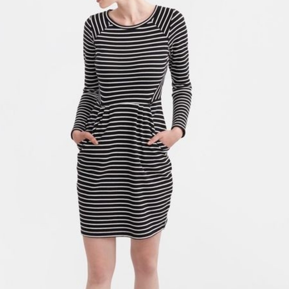 Joules Dresses & Skirts - Joules Daylia Black Striped Dress UK Size 18 White Stripes Heavy Cotton Pockets